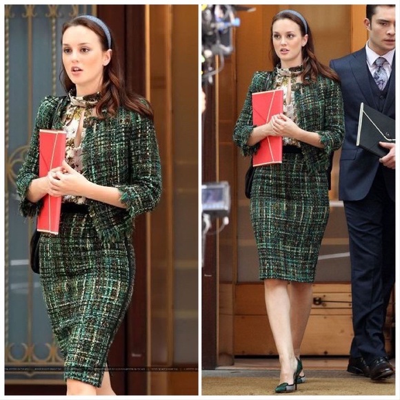 ASO BLAIR WALDORF GREEN TWEED BLAZER - IT40/4 - Picture 6 of 6